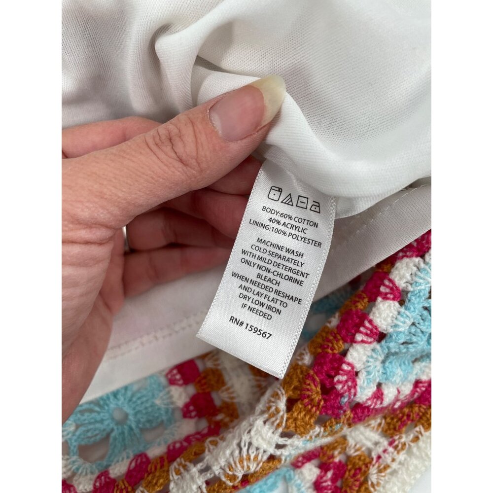 Willow & Wind Womens Size Large Crochet Knit Sundress Colorful Boho Retro Hippie - Picture 5 of 7